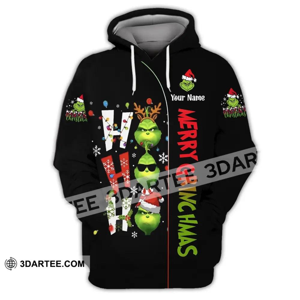 Unisex Shirt Custom Name Grinch Christmas Merry Grinchmas Gift Hoodie / S T-Shirt