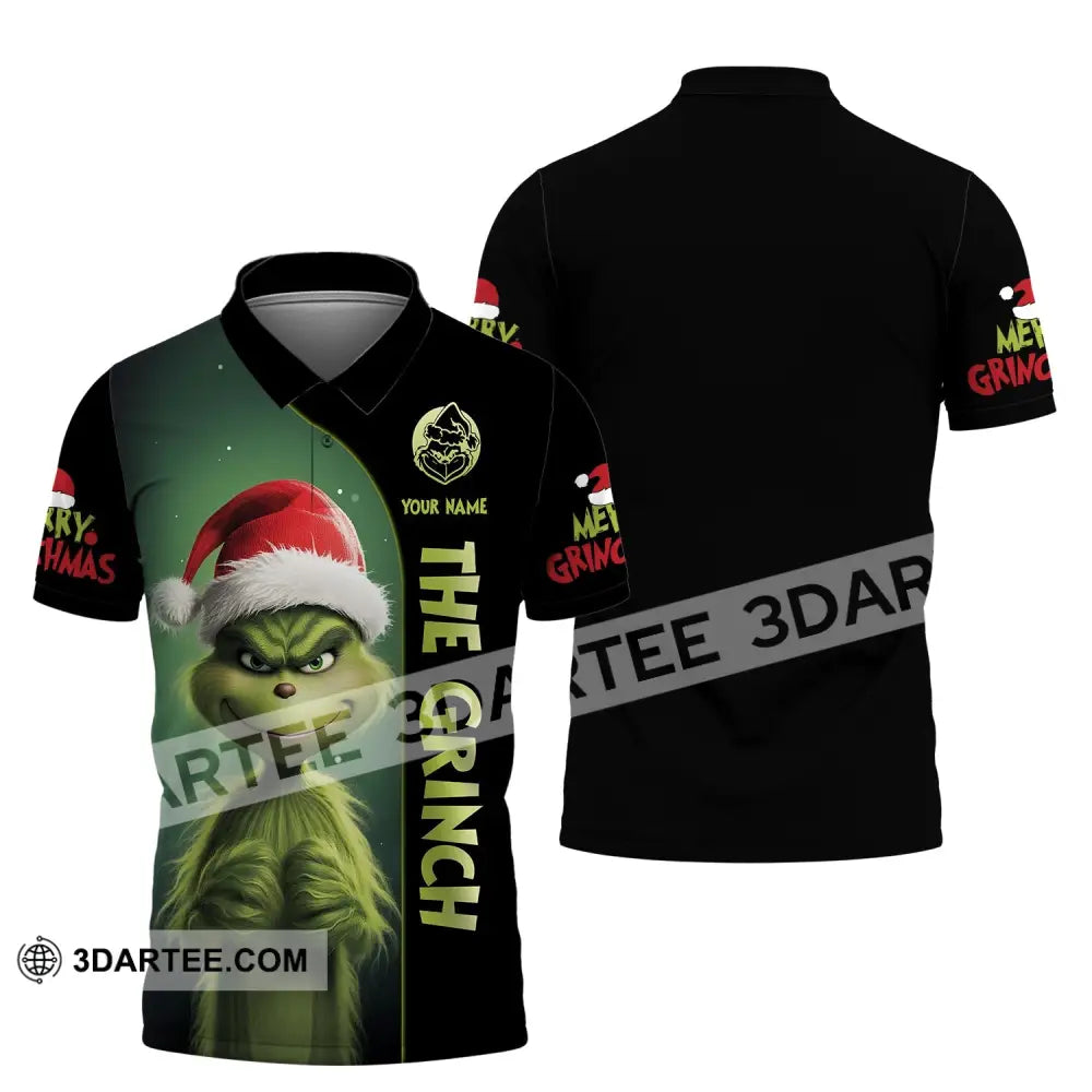 Unisex Shirt Custom Name Grinch Christmas Merry Grinchmas Gift Polo / S T-Shirt