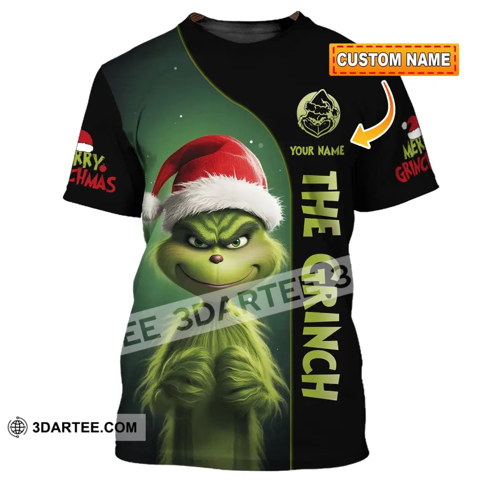 Unisex Shirt Custom Name Grinch Christmas Merry Grinchmas Gift T-Shirt