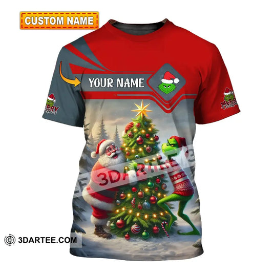 Unisex Shirt Custom Name Grinch Christmas Merry Grinchmas Gift T-Shirt