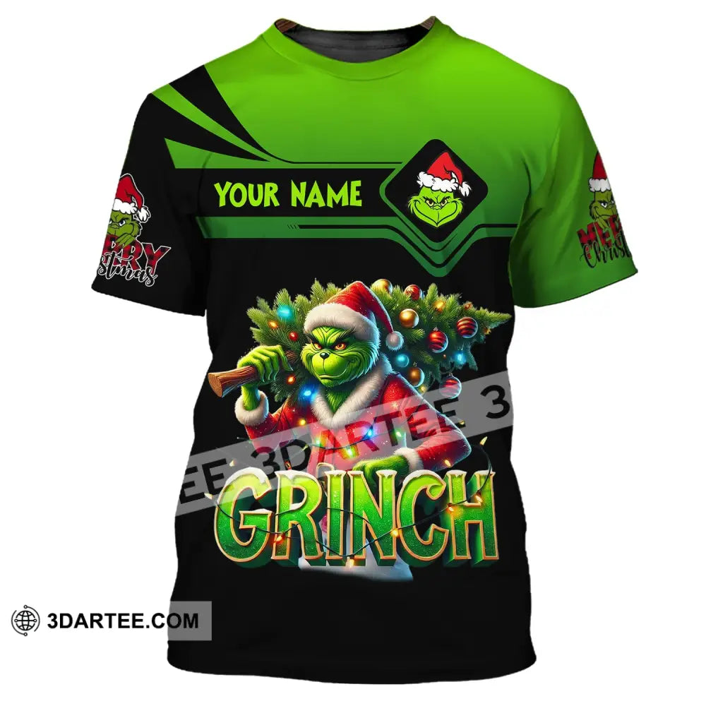 Unisex Shirt Custom Name Grinch Christmas Merry Grinchmas Gift T-Shirt / S T-Shirt