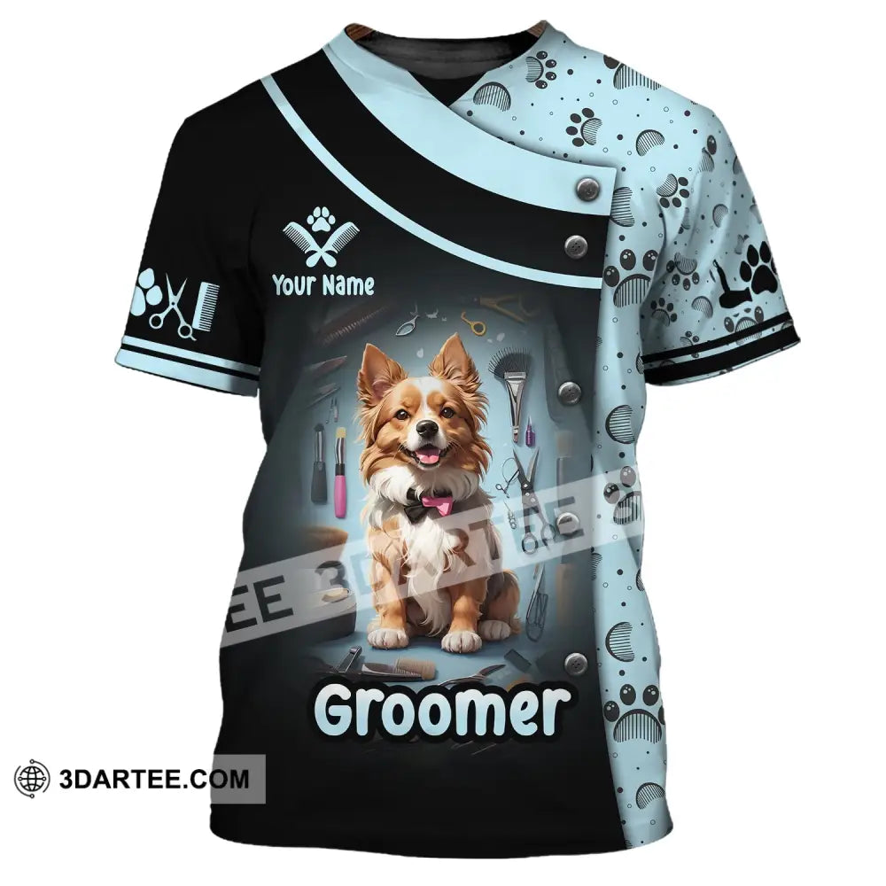 Unisex Shirt Custom Name Groomer Dog Groomers Grooming T-Shirt / S