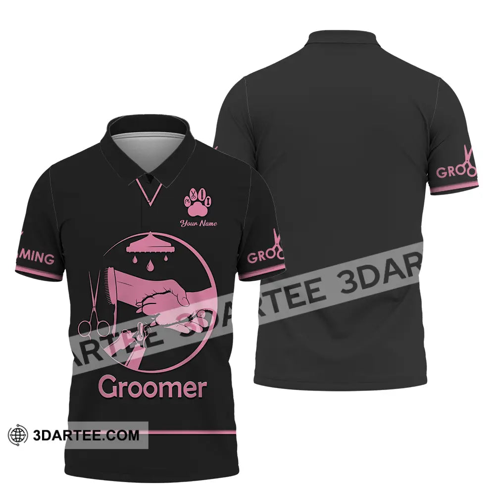 Unisex Shirt - Custom Name Groomer Grooming Polo / S T-Shirt