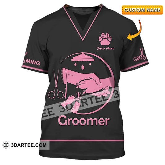 Unisex Shirt - Custom Name Groomer Grooming T-Shirt