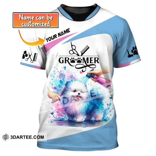 Unisex Shirt Custom Name Groomer Grooming T-Shirt Pet Apparel