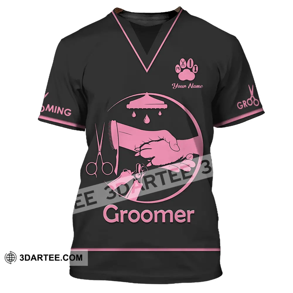 Unisex Shirt - Custom Name Groomer Grooming T-Shirt / S T-Shirt