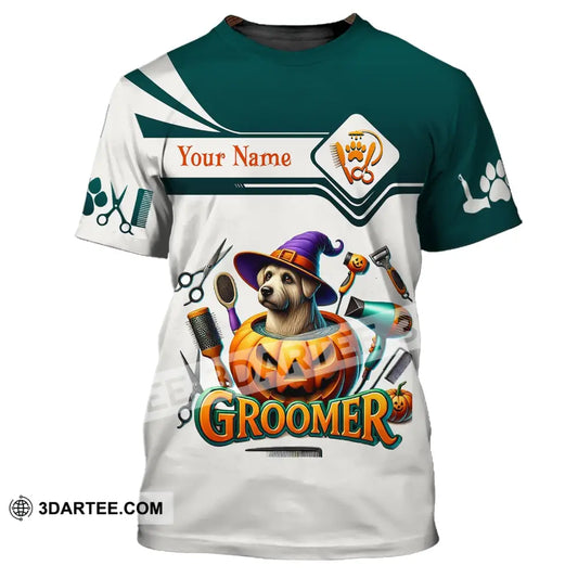 Unisex Shirt Custom Name Groomer Pet Grooming T-Shirt Hoodie Long Sleeve / S T-Shirt