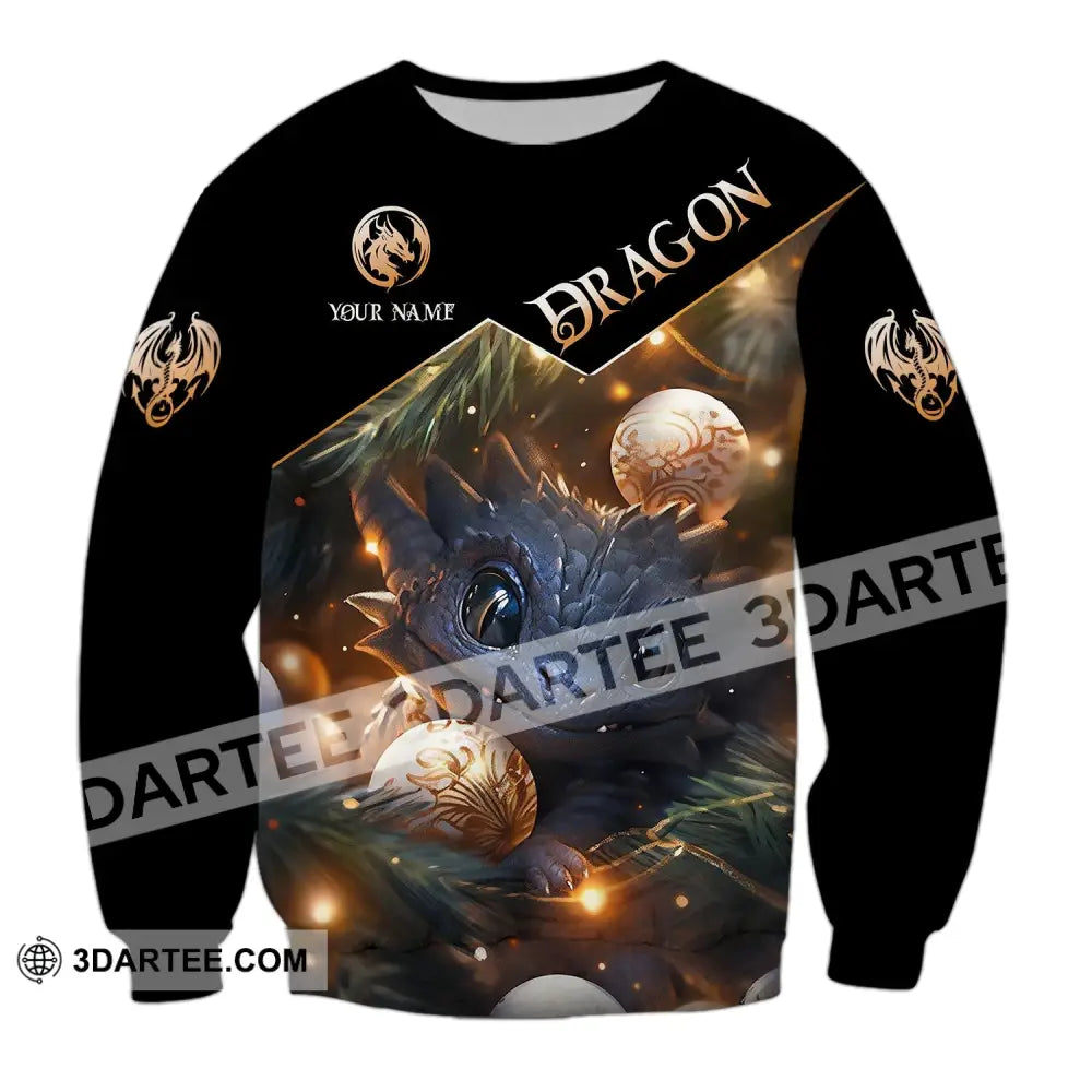 Unisex Shirt - Custom Name Growing Dragon Long Sleeve / S T-Shirt