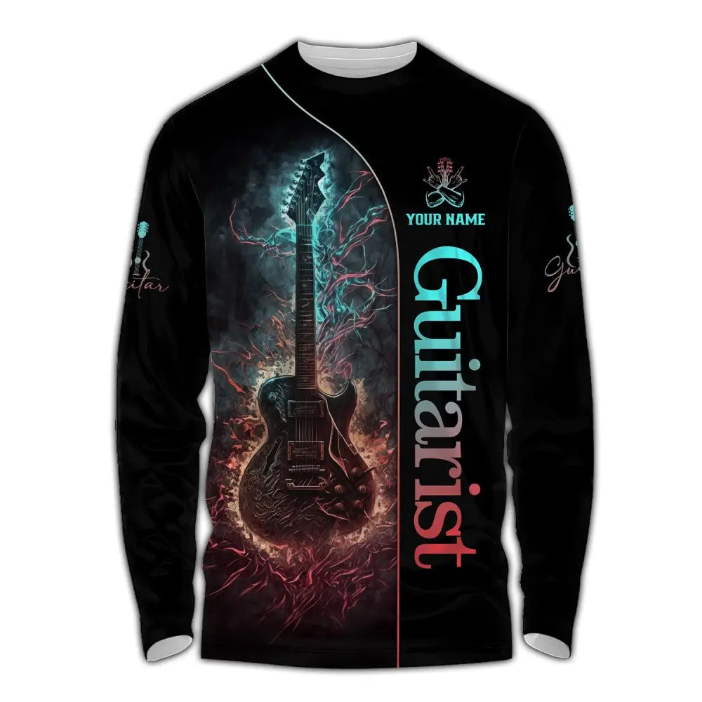 Unisex Shirt Custom Name Guitarist Guitar Lover Gift Long Sleeve / S T-Shirt