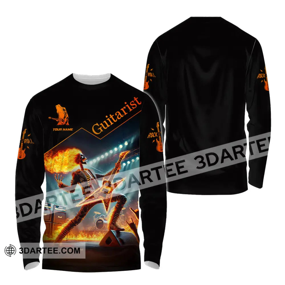 Unisex Shirt Custom Name Guitarist Love T-Shirt Long Sleeve / S T-Shirt