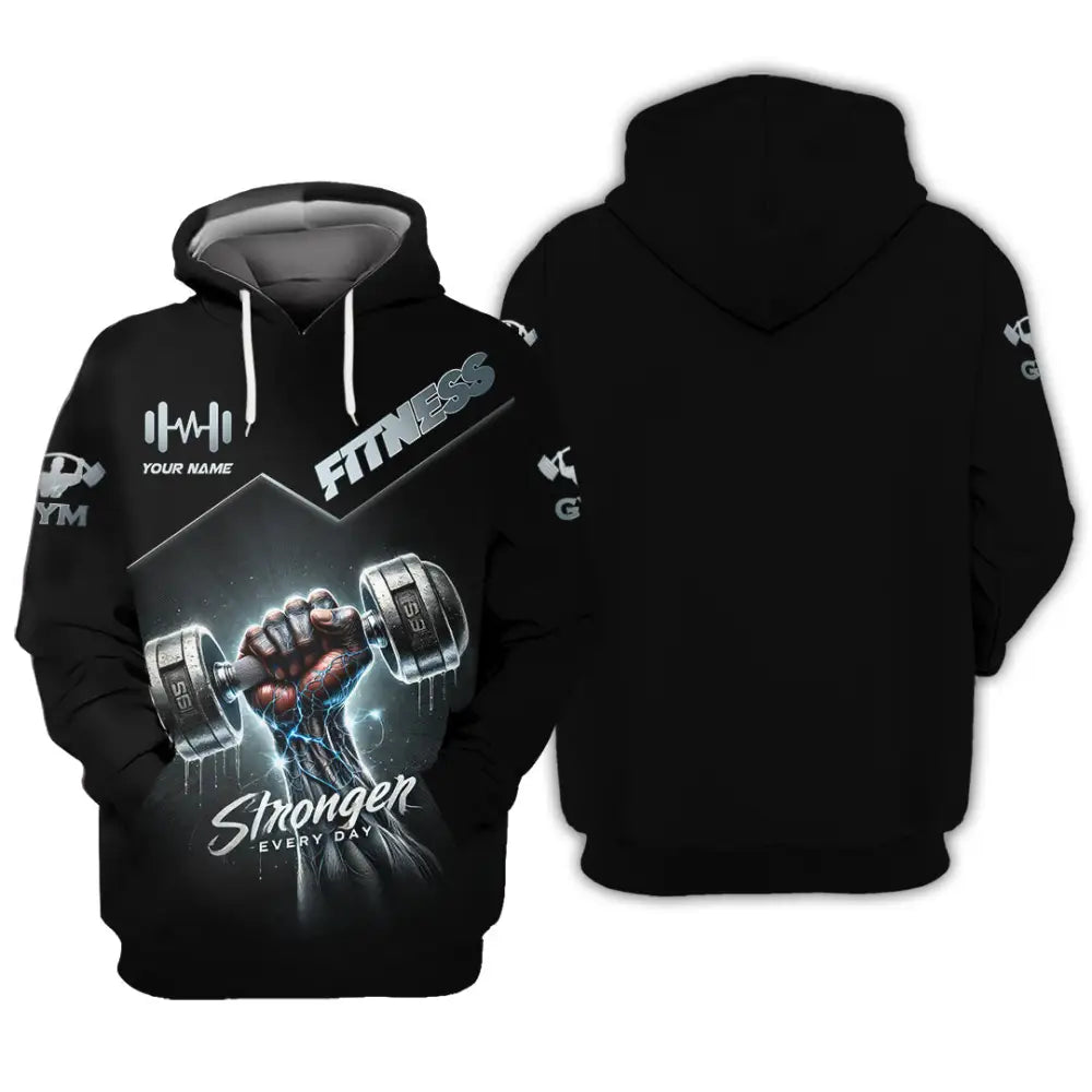 Unisex Shirt Custom Name Gym Work Out Long Sleeve Weight Lifting Hoodie / S T-Shirt