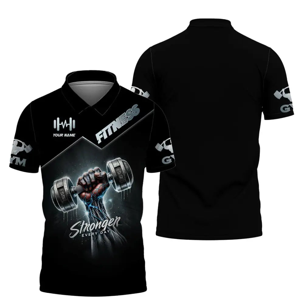 Unisex Shirt Custom Name Gym Work Out Long Sleeve Weight Lifting Polo / S T-Shirt