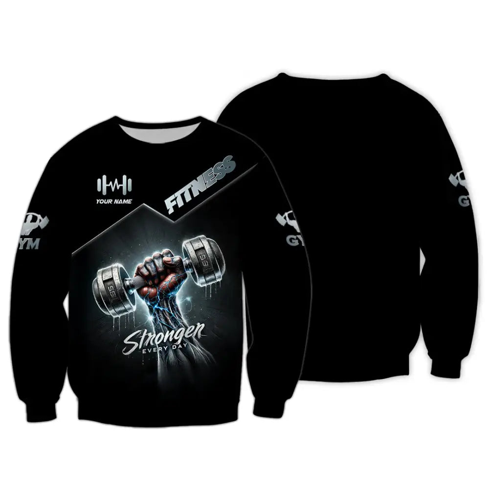 Unisex Shirt Custom Name Gym Work Out Long Sleeve Weight Lifting / S T-Shirt