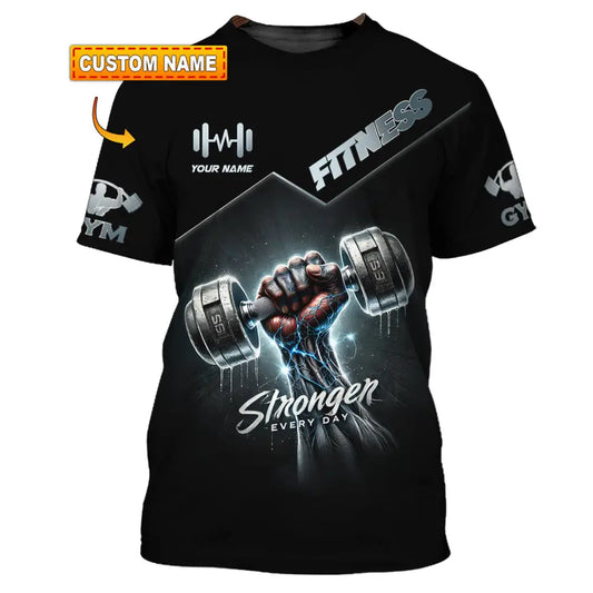 Unisex Shirt Custom Name Gym Work Out Long Sleeve Weight Lifting T-Shirt