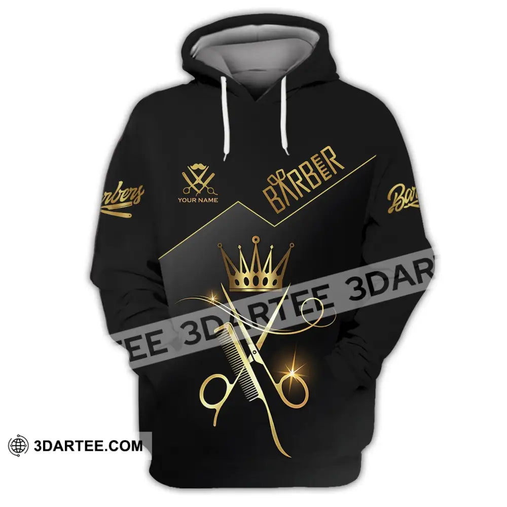 Unisex Shirt - Custom Name Hair Dresser Barber Gold Hoodie / S T-Shirt