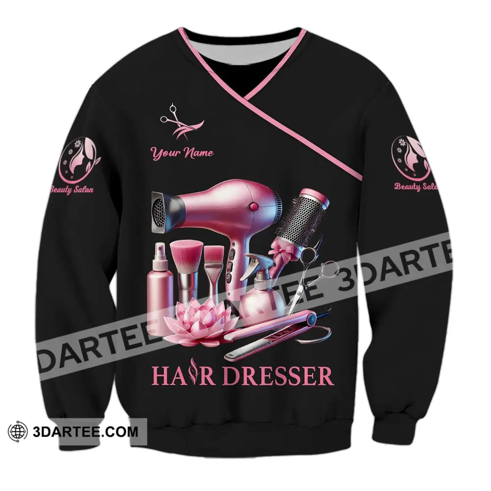 Unisex Shirt - Custom Name Hair Dresser Long Sleeve / S T-Shirt