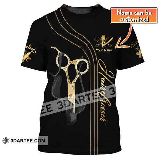 Unisex Shirt Custom Name Hairdresser Hairstylist Apparel T-Shirt For Barber Shop