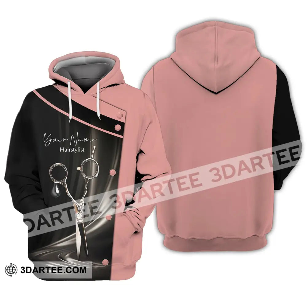Unisex Shirt Custom Name Hairstylist Hair Stylist T-Shirt Gift For Hairdresser Hoodie / S