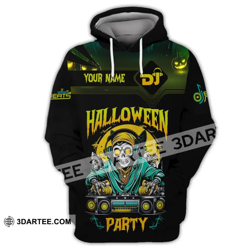 Unisex Shirt Custom Name Halloween Party Dj Hoodie Polo Long Sleeve / S T-Shirt