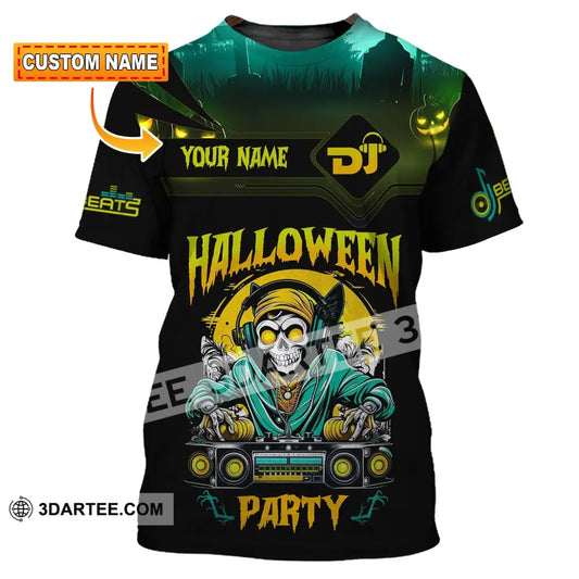 Unisex Shirt Custom Name Halloween Party Dj Hoodie Polo Long Sleeve T-Shirt