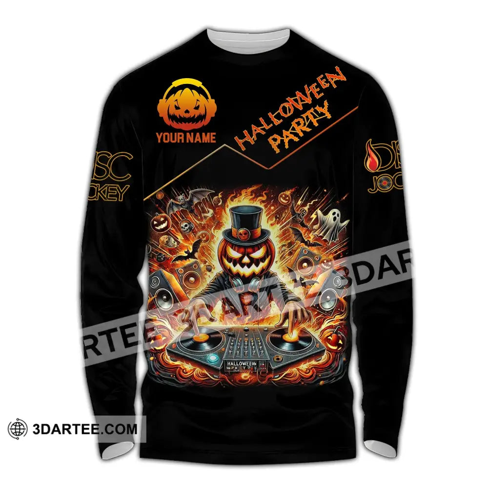 Unisex Shirt - Custom Name Halloween Party Long Sleeve / S T-Shirt