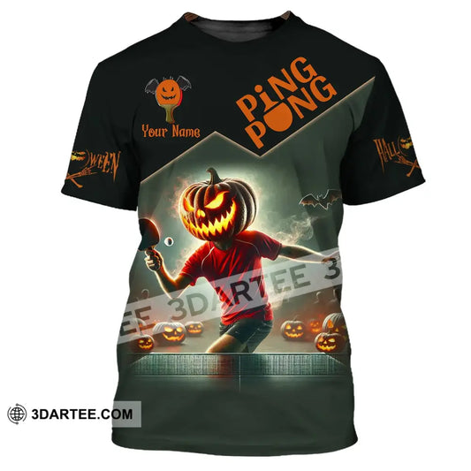 Unisex Shirt Custom Name Halloween Ping Pong Apparel Polo Long Sleeve Love T-Shirt / S T-Shirt