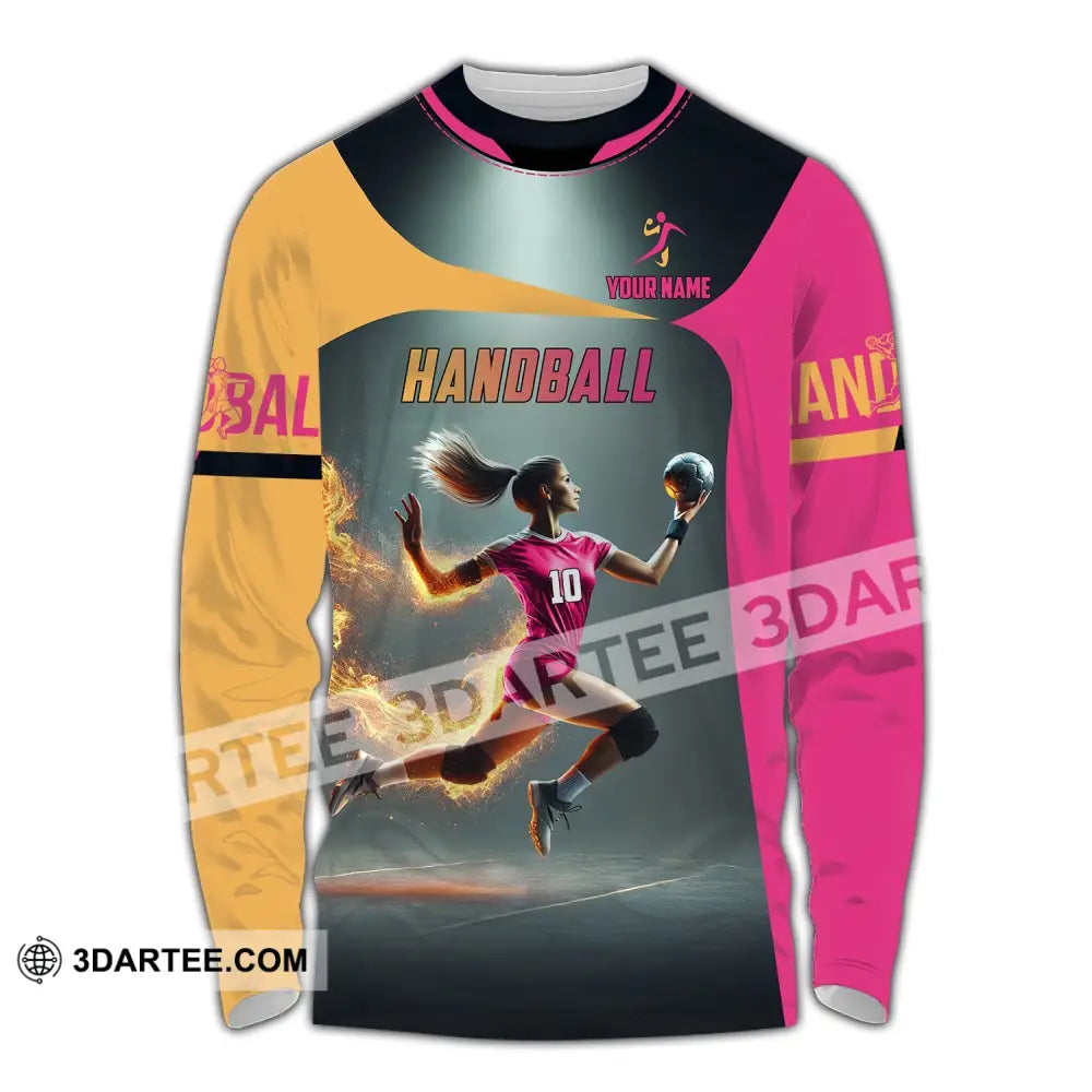 Unisex Shirt - Custom Name Handball Long Sleeve / S T-Shirt