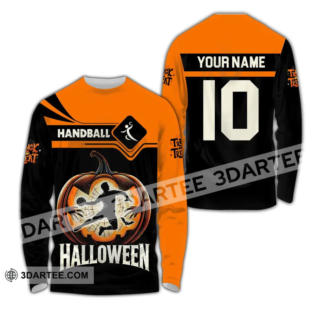 Unisex Shirt - Custom Name Handball Player Long Sleeve / S T-Shirt