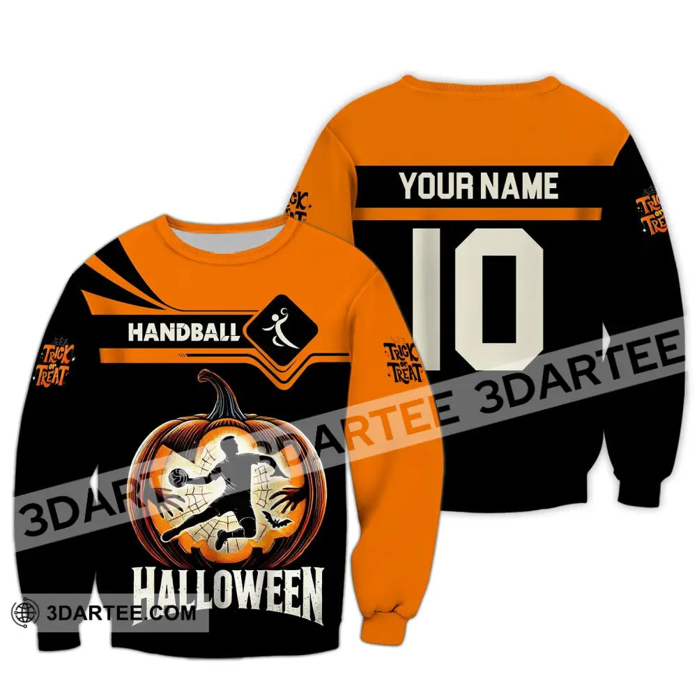 Unisex Shirt - Custom Name Handball Player Long Sleeve / S T-Shirt