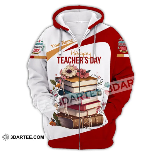 Unisex Shirt - Custom Name Happy Teacher’s Day Zipper Hoodie / S T-Shirt