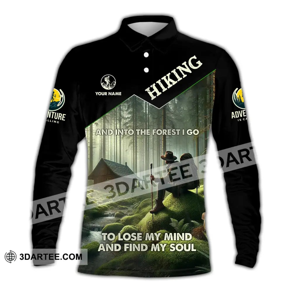 Unisex Shirt Custom Name Hiking Polo Long Sleeve Lover Gift / S T-Shirt