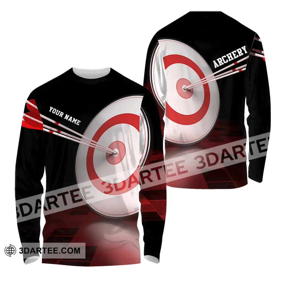 Unisex Shirt - Custom Name Hit The Target Darts Long Sleeve / S T-Shirt