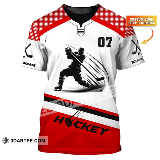 Unisex Shirt Custom Name Hockey T-Shirt Polo Gift For Player