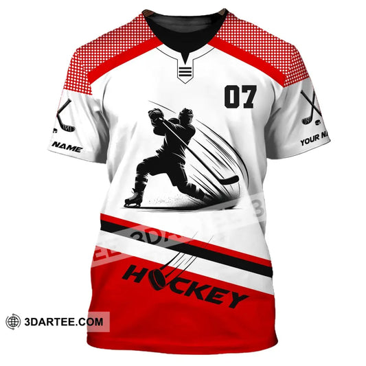 Unisex Shirt Custom Name Hockey T-Shirt Polo Gift For Player / S