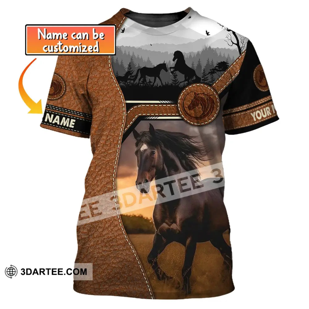 Unisex Shirt Custom Name Horse T-Shirt For Racing Club Gift Lovers