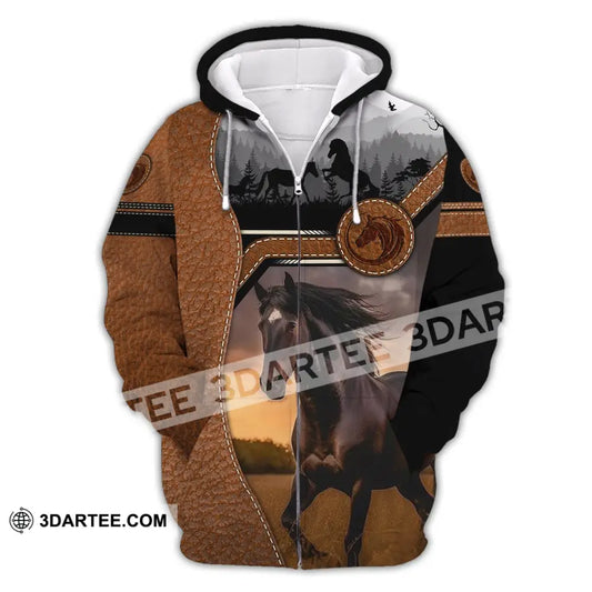 Unisex Shirt Custom Name Horse T-Shirt For Racing Club Gift Lovers Zipper Hoodie / S