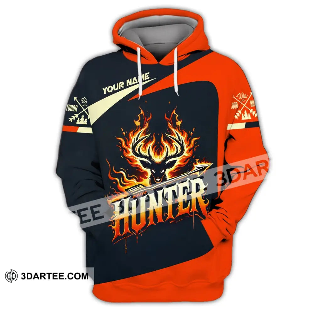 Unisex Shirt Custom Name Hunter Polo Long Sleeve Hoodie / S T-Shirt