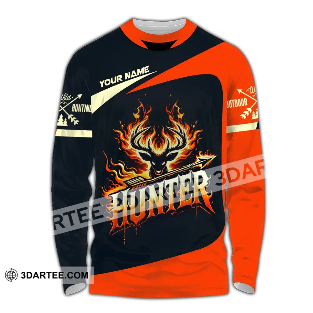 Unisex Shirt Custom Name Hunter Polo Long Sleeve / S T-Shirt