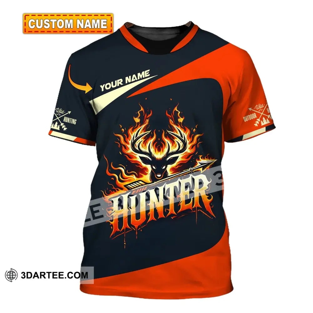 Unisex Shirt Custom Name Hunter Polo Long Sleeve T-Shirt