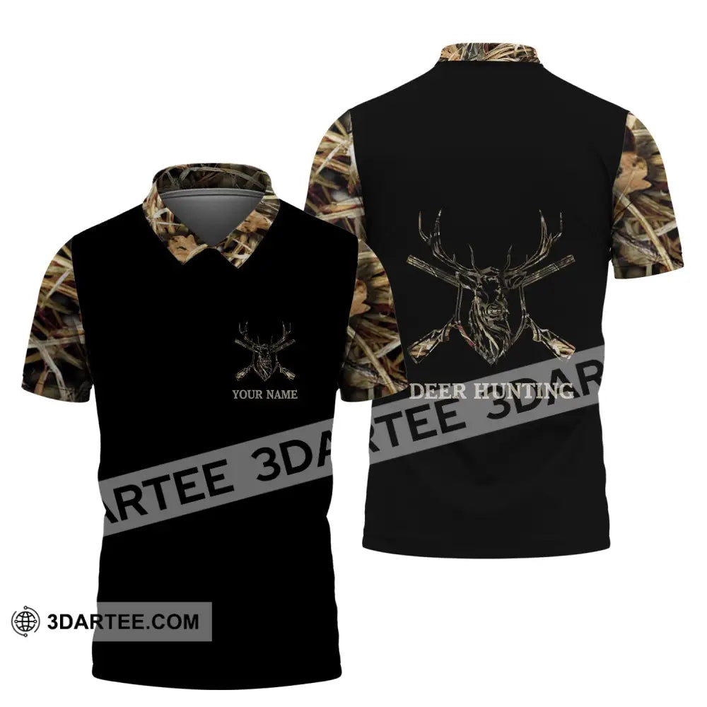 Unisex Shirt - Custom Name Hunting Deer Full Printing Polo / S T-Shirt