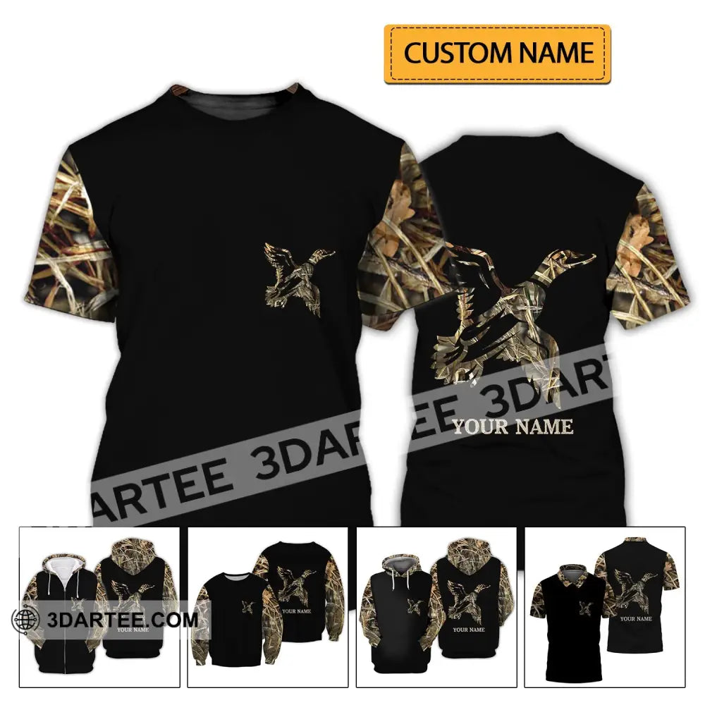 Unisex Shirt - Custom Name Hunting Duck Full Printing T-Shirt