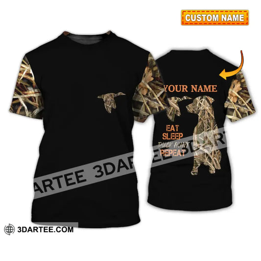 Unisex Shirt - Custom Name Hunting Duck Waterfowl Camo Bird Dog Hunter T-Shirt