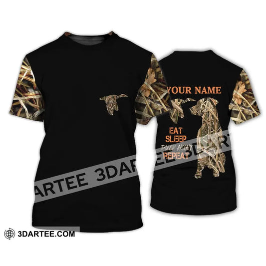 Unisex Shirt - Custom Name Hunting Duck Waterfowl Camo Bird Dog Hunter T-Shirt / S T-Shirt