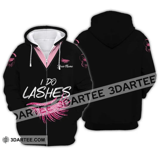 Unisex Shirt - Custom Name I Do Lashes Zipper Hoodie / S T-Shirt