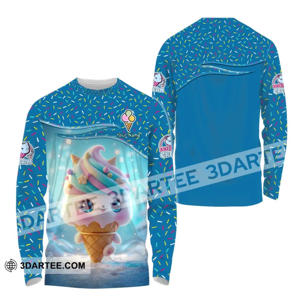 Unisex Shirt Custom Name Ice Cream Lover Gift Long Sleeve / S T-Shirt