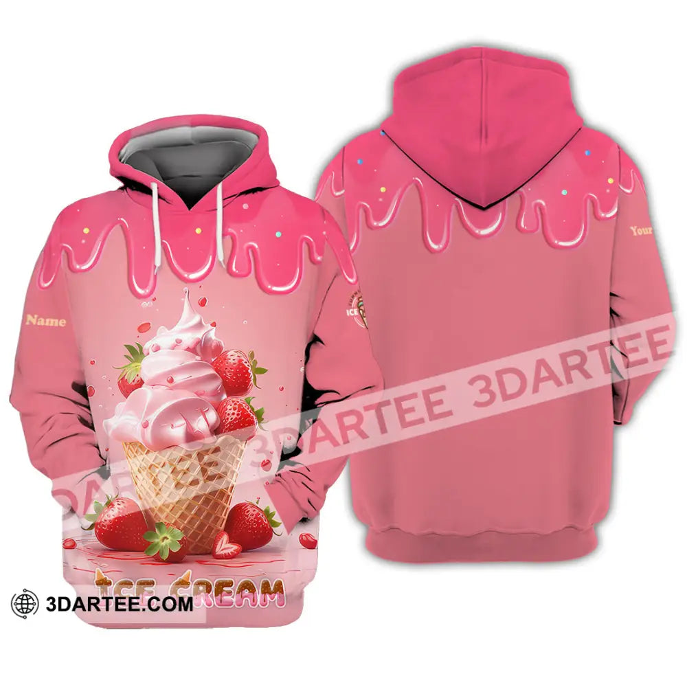 Unisex Shirt Custom Name Ice Cream Lover Hoodie / S T-Shirt