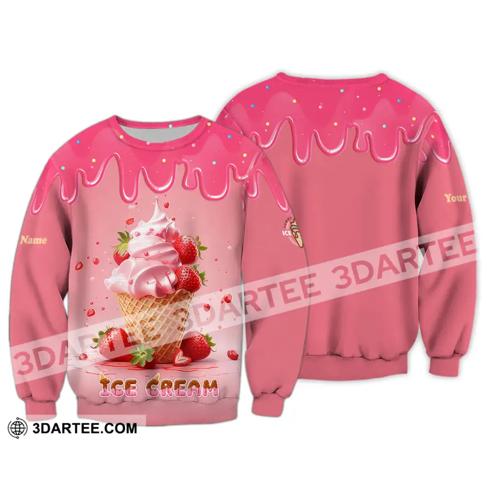 Unisex Shirt Custom Name Ice Cream Lover Long Sleeve / S T-Shirt