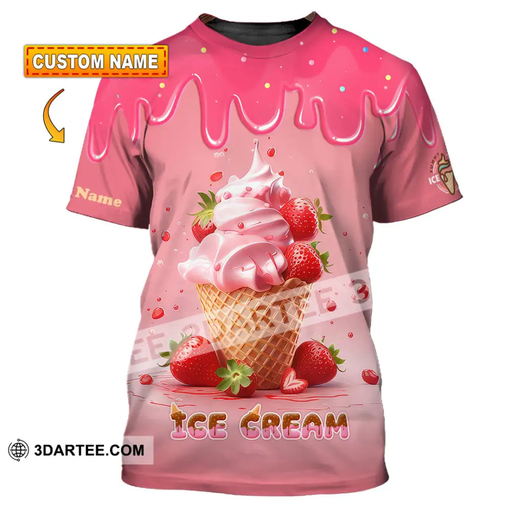 Unisex Shirt Custom Name Ice Cream Lover T-Shirt