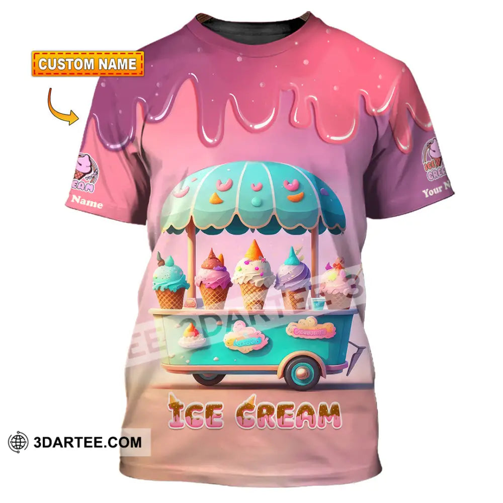 Unisex Shirt Custom Name Ice Cream T-Shirt For Lover T-Shirt