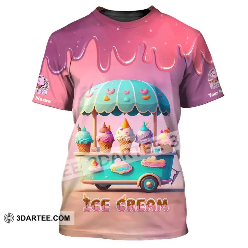 Unisex Shirt Custom Name Ice Cream T-Shirt For Lover / S T-Shirt